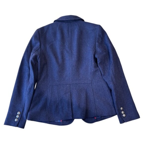 Talbots Classic Blazer Navy Blue Polka Dot Wool Blend Size 2 - Picture 4 of 9